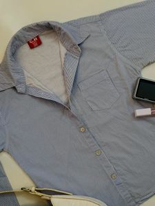 Striped Short Sleeve Shirt Button-Up