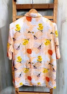 Light Orange Printed Shirt Size-42