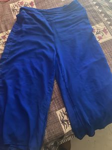 Women Blue Georgette plazzo