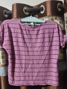 Pink Striped Graphic T-shirt