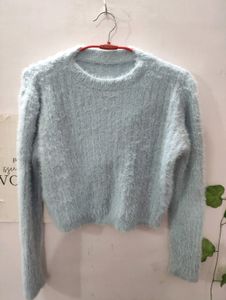 Urbanic Crop  Pullover Fuzzy Sweater