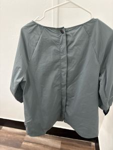 Elegant Grey Tie-Sleeve Top