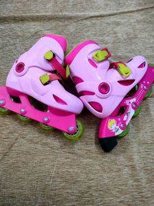 Pink Adjustable Roller Skates