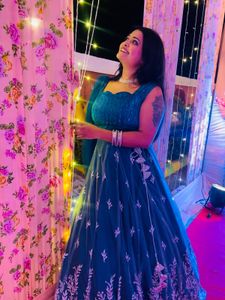 Teal Embellished Lehenga