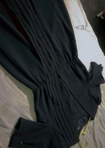 Elegant Pleated Black Dress