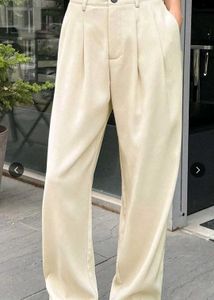 Wide Leg Pleated Trousers (With Pockets)