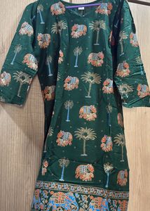 Green Elephant Print Kurti