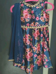 Floral Print Kids Lehenga Choli