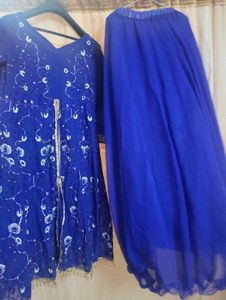 Blue Embroidered Anarkali Suit