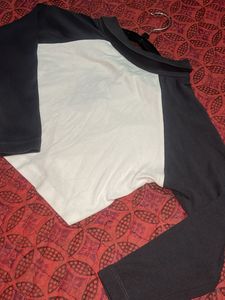 Grey &amp; White Long Sleeve Top