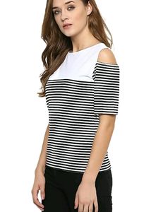 Women Black And White Top