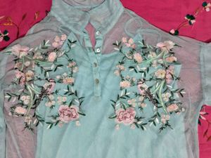 Vero ModaVero Moda Sterling Blue Embroidered Tunic