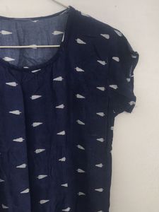 Navy Printed Top