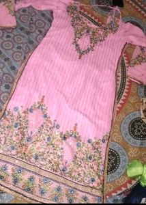 Pink Embroidered Kurta
