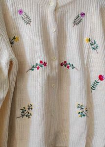 Floral Embroidered Cardigan
