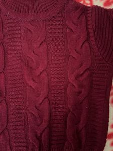 Burgundy Cable Knit Sweater