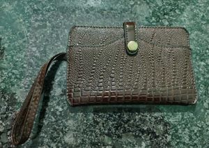 Brown Wallet with Wrist Strap