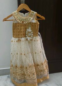 Girls' Golden Party Dress Size-24