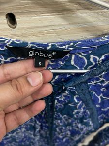 Blue Floral Long Sleeve Top