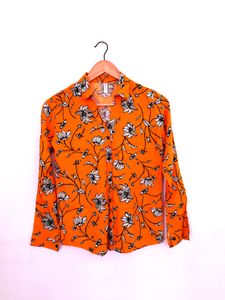 Floral Print Button-Down Top