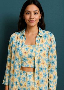 Beach Style Shirt Top Set