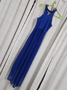 Blue Halter Top with Beaded Detail
