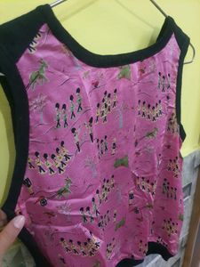 Pink Abstract Print Top