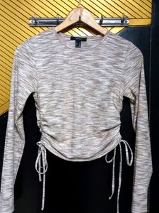 FOREVER 21 full sleeve top w drawstring on side