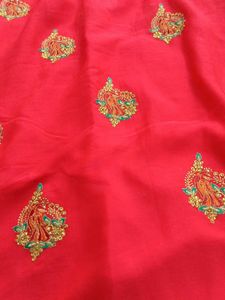 Red Embroidered Saree