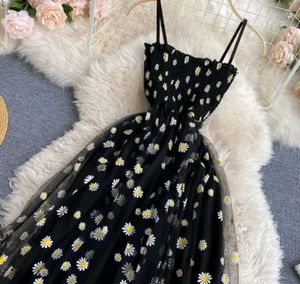 Black Daisy Tulle Sundress