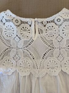 New White Lace Detail Top