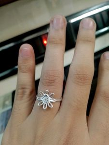 Peacock Flower Ring Pure Silver