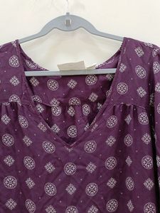 Straight Ladies Kurta || Purple || 40 Bust