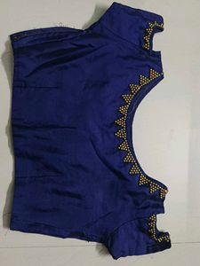 Navy Blue Beaded Blouse