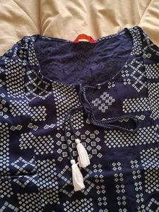 Patterned Blue Top