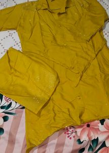 Embellished Mustard Salwar Kameez