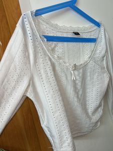 White Long Sleeve Top