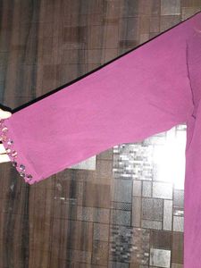 Purple Embellished Crop Top
