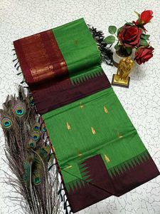 Premium Kalyani Cotton Green Saree