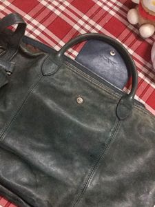 Longchamp Leather Handbag With Strap