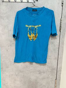 Dolce&amp;Gabbana Blue Graphic Tee