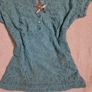 Y2k Vintage Sheer Fitted Lace Top