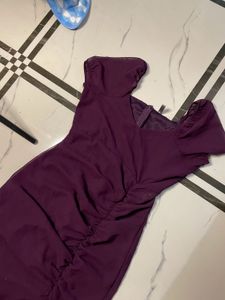 AAYU Women Fit And Flare Purple Dress