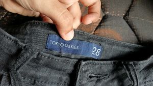 Tokyo Talkies Flared Mid Rise Black Jeans