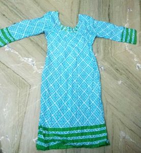 Blue &amp; Green Cotton Salwar Kameez Set