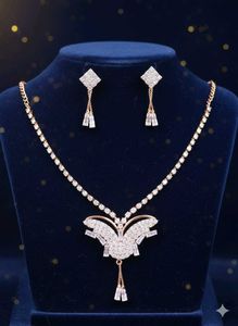 Butterfly Pendant Necklace &amp; Earring Set