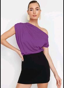 Purple & Black Mini Dress