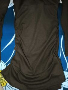 Brown Bodycon Long Sleeve Dress