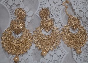Gold Tone Indian Jewelry Set