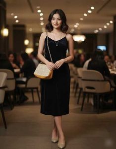 🎀Elegant Blue Velvet Dress🎀